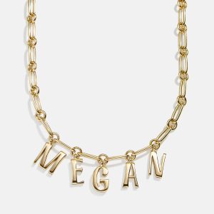 Chunky Spaced Letter Custom Necklace - Gold