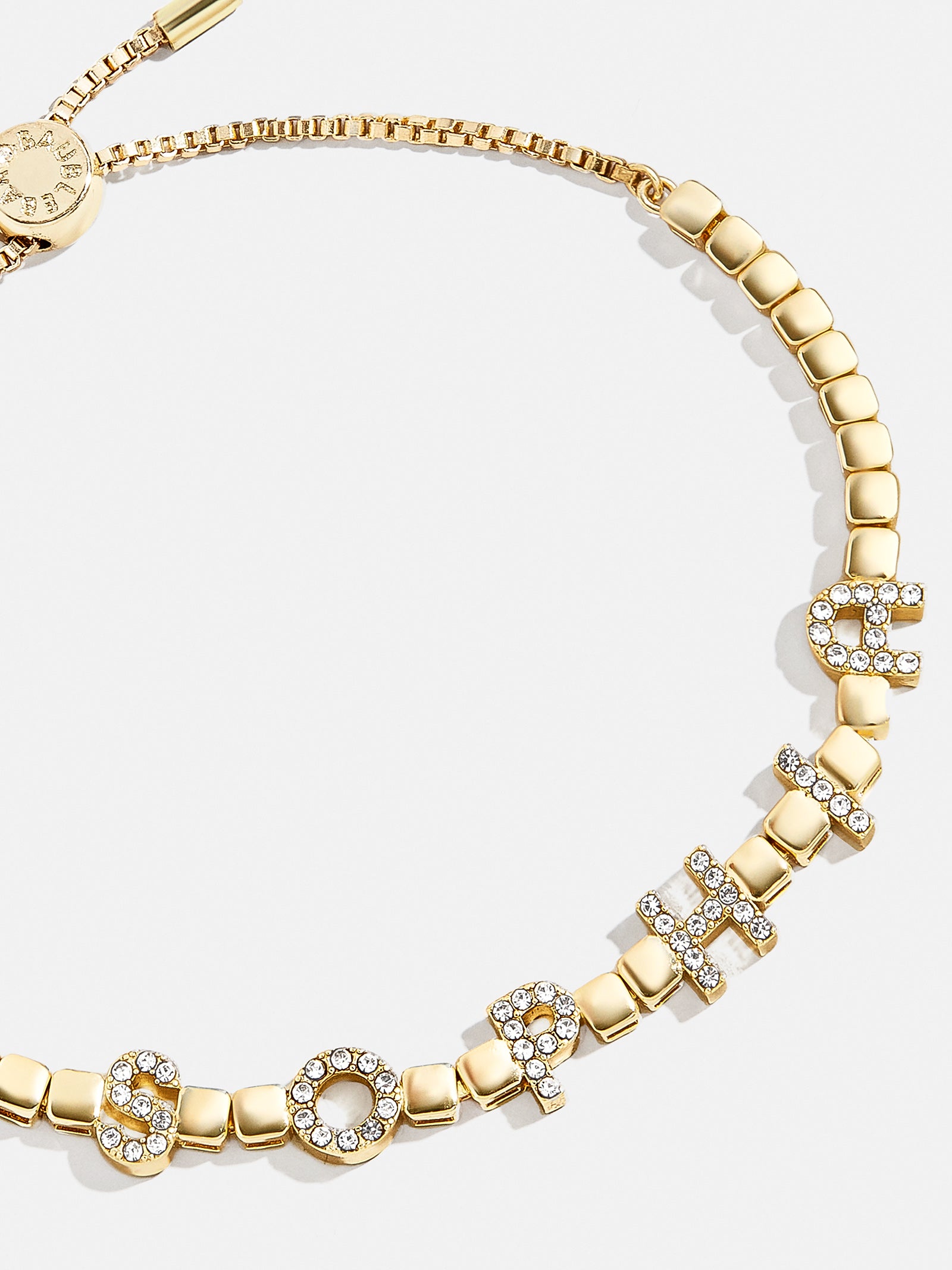 Custom Nameplate Tennis Bracelet - Gold/Pav??