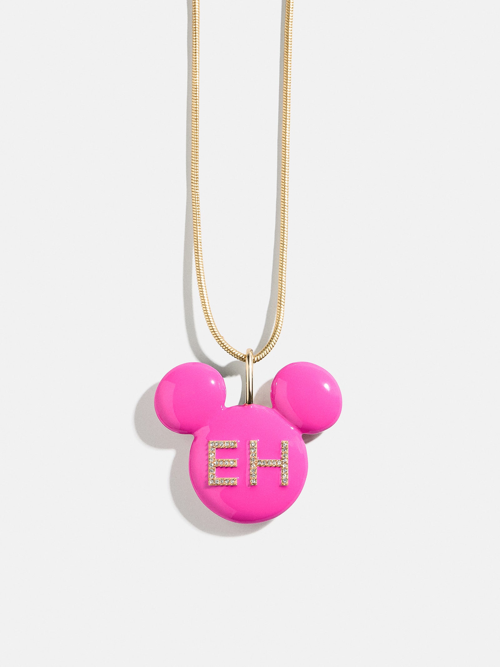 Disney Mickey Mouse Enamel Custom Initial Necklace - Pink - Image 3