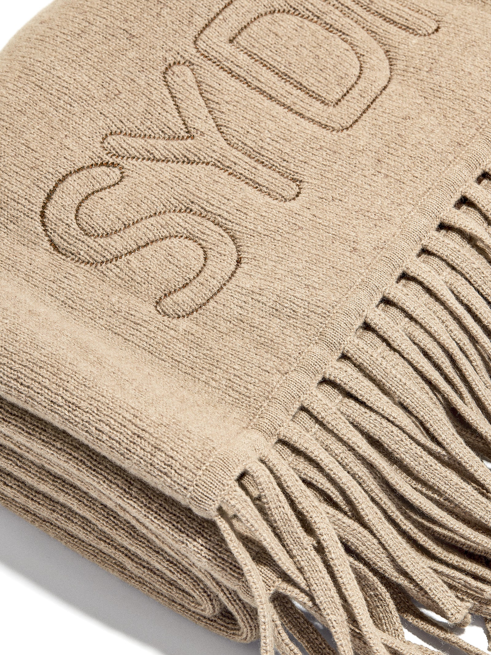 Pure Merino Wool Custom Blanket - Tan Sand/Chocolate Brown - Image 2