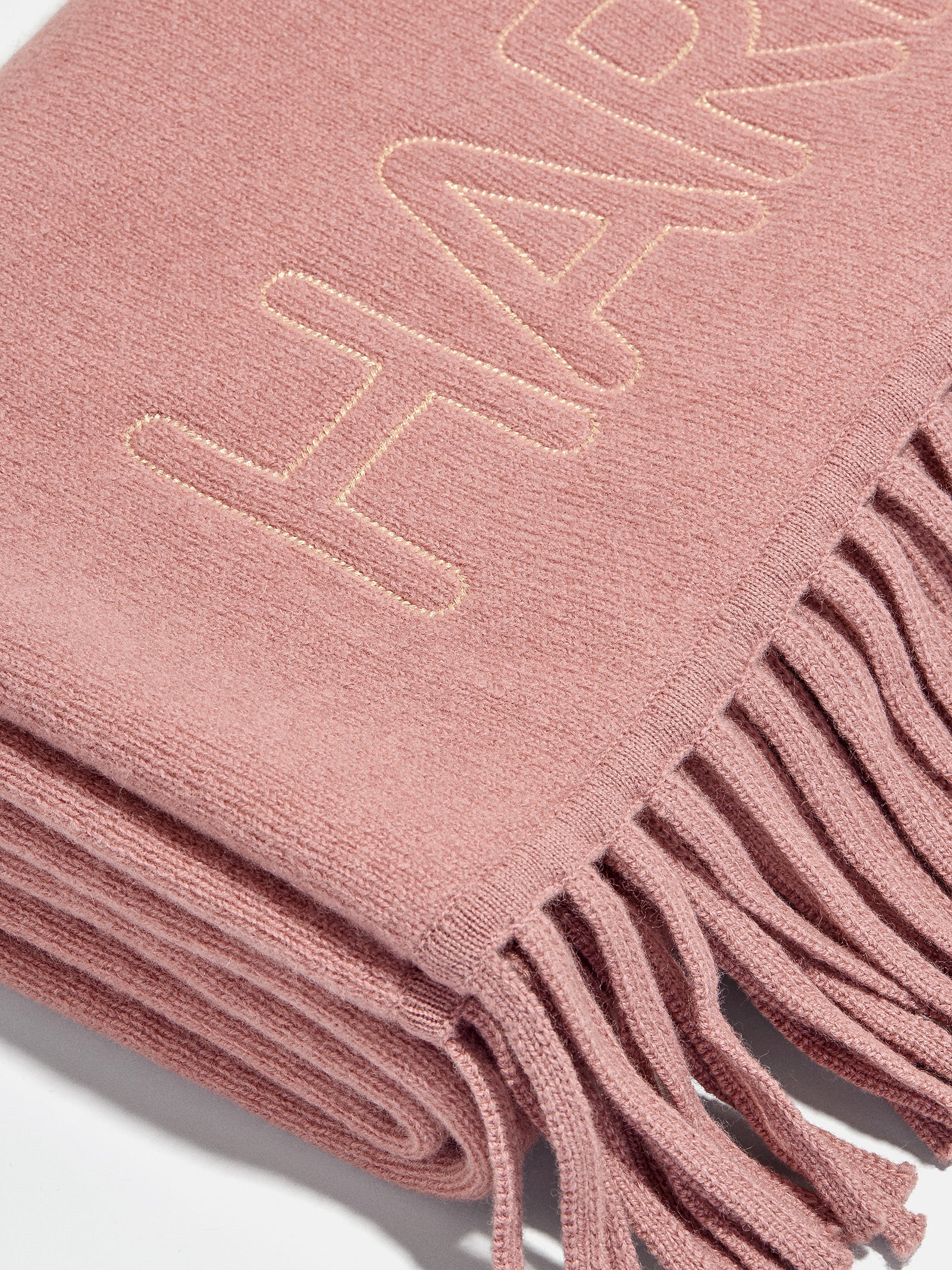 Pure Merino Wool Custom Blanket - Dusty Rose/Cream - Image 2