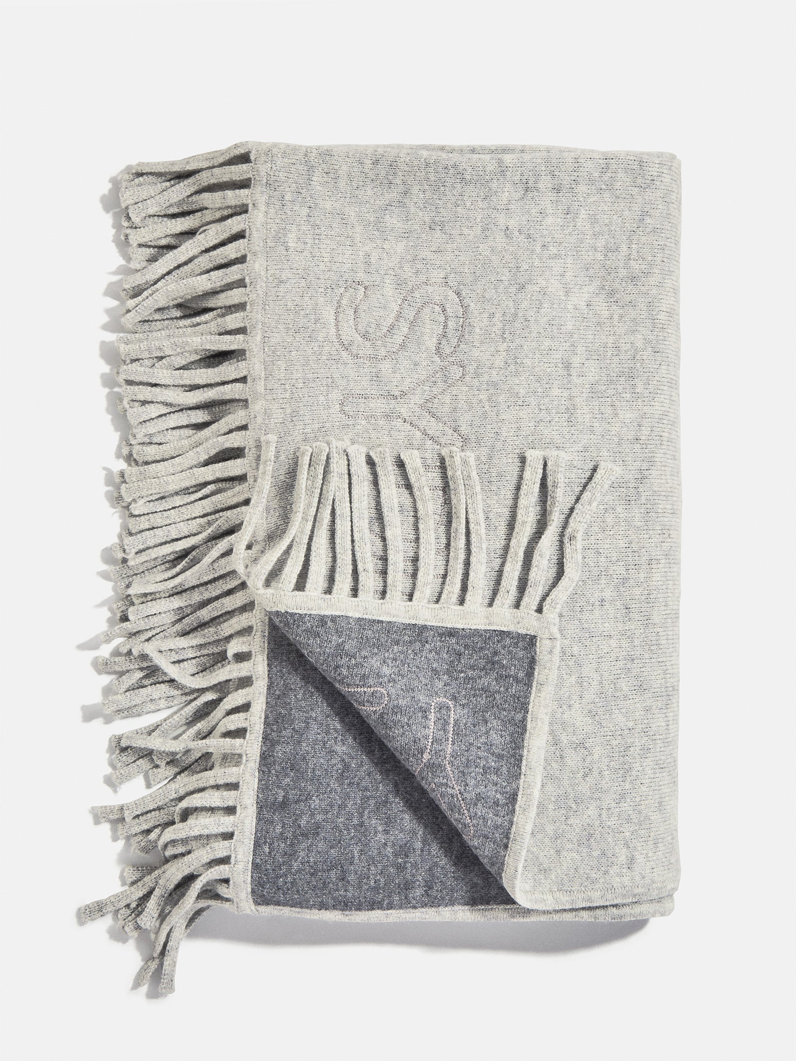 Pure Merino Wool Custom Blanket - Cloud Gray/Dark Gray - Image 4