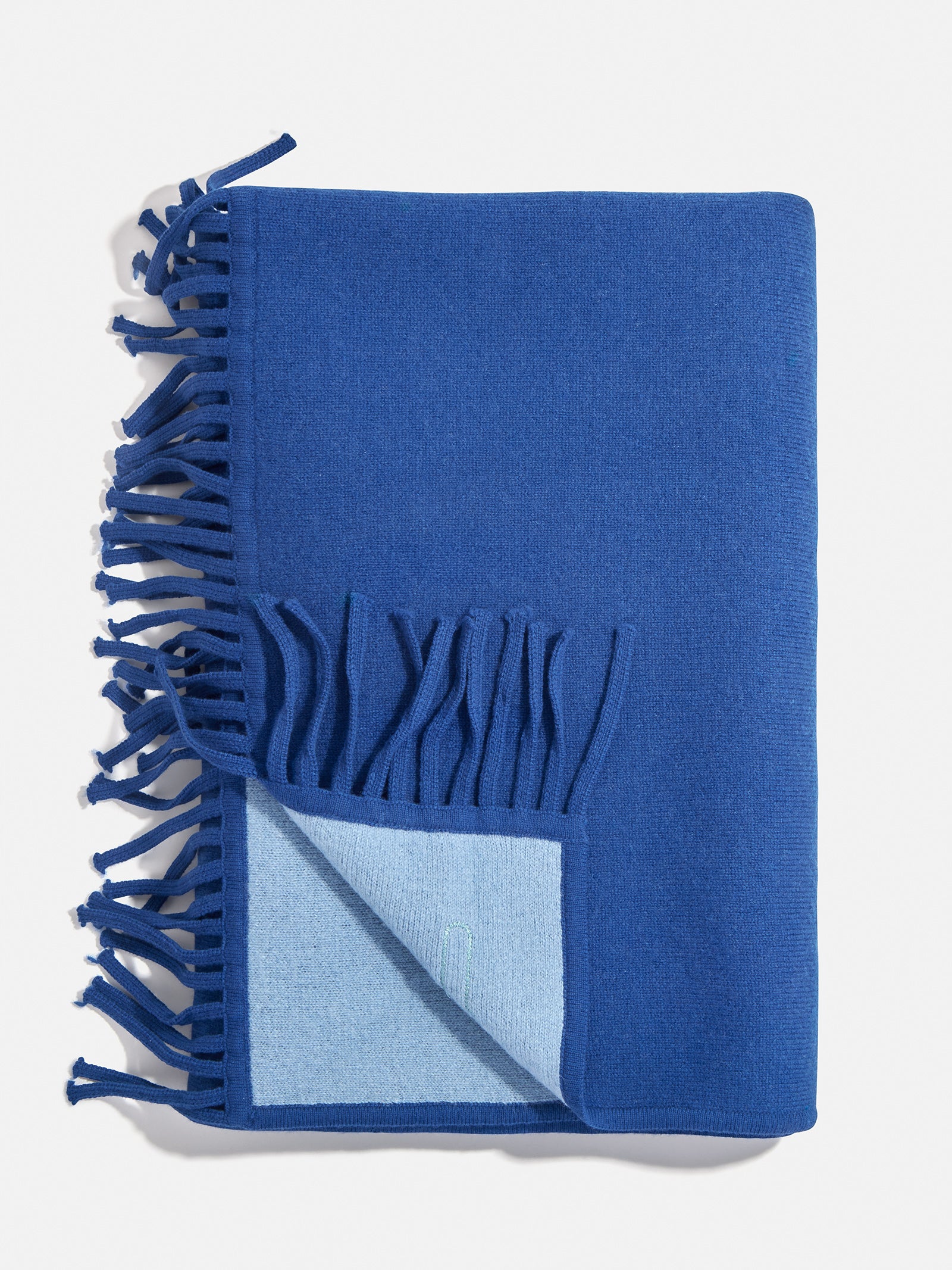 Pure Merino Wool Custom Blanket - Royal Blue/Sky Blue - Image 4