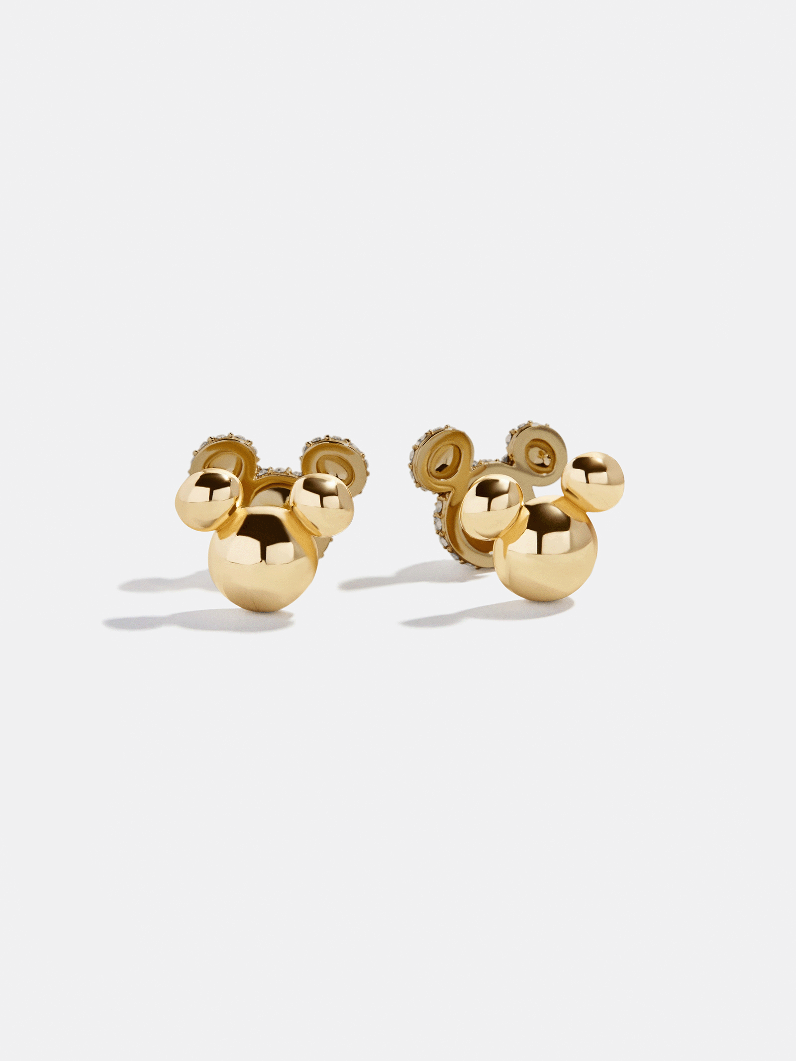 Disney Mickey Mouse Reversible Stud Earrings - Gold/Pav??