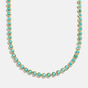 Nina Semi-Precious Necklace - Gold/Turquoise