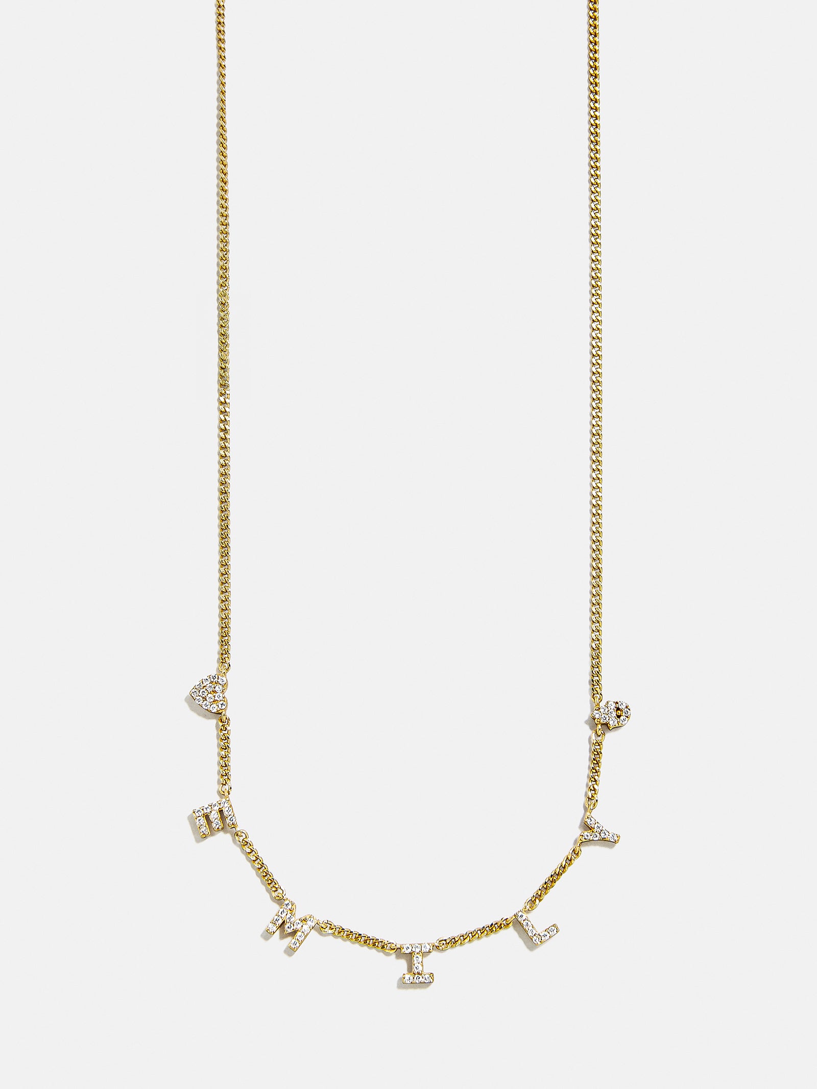 Mini 18K Gold Custom Icon Necklace - 18K Gold. Pav?? Cubic Zirconia Stones