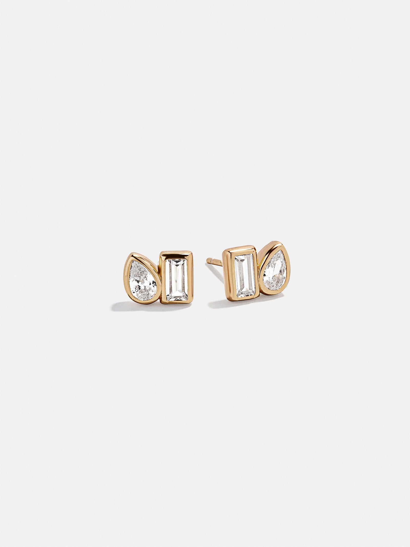 Reina 18K Gold Stud Earrings - Gold/Pav??