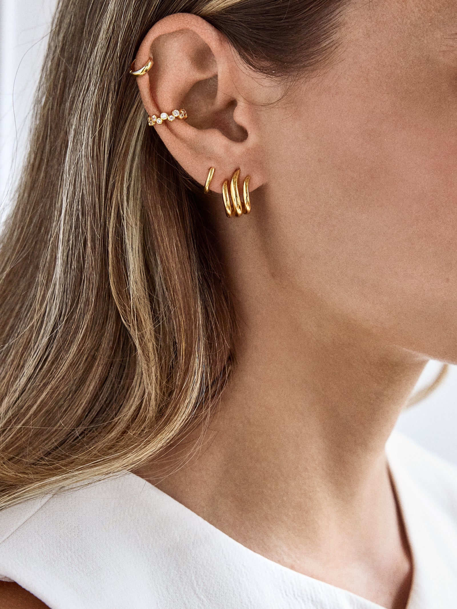 Wren 18K Gold Ear Cuff - Gold/Pav?? - Image 2