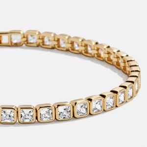 Kristin 18K Gold Tennis Bracelet - Square Bezel