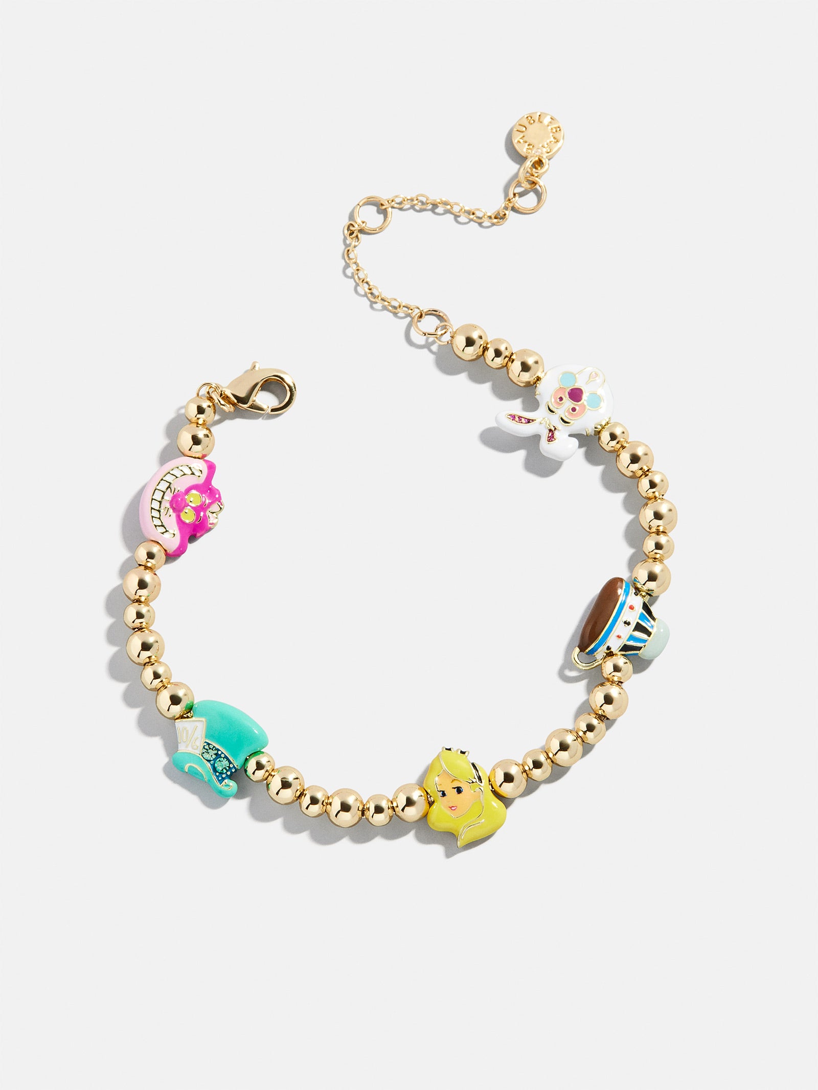 Disney Alice in Wonderland Pisa Charm Bracelet - Gold/Multi - Image 3