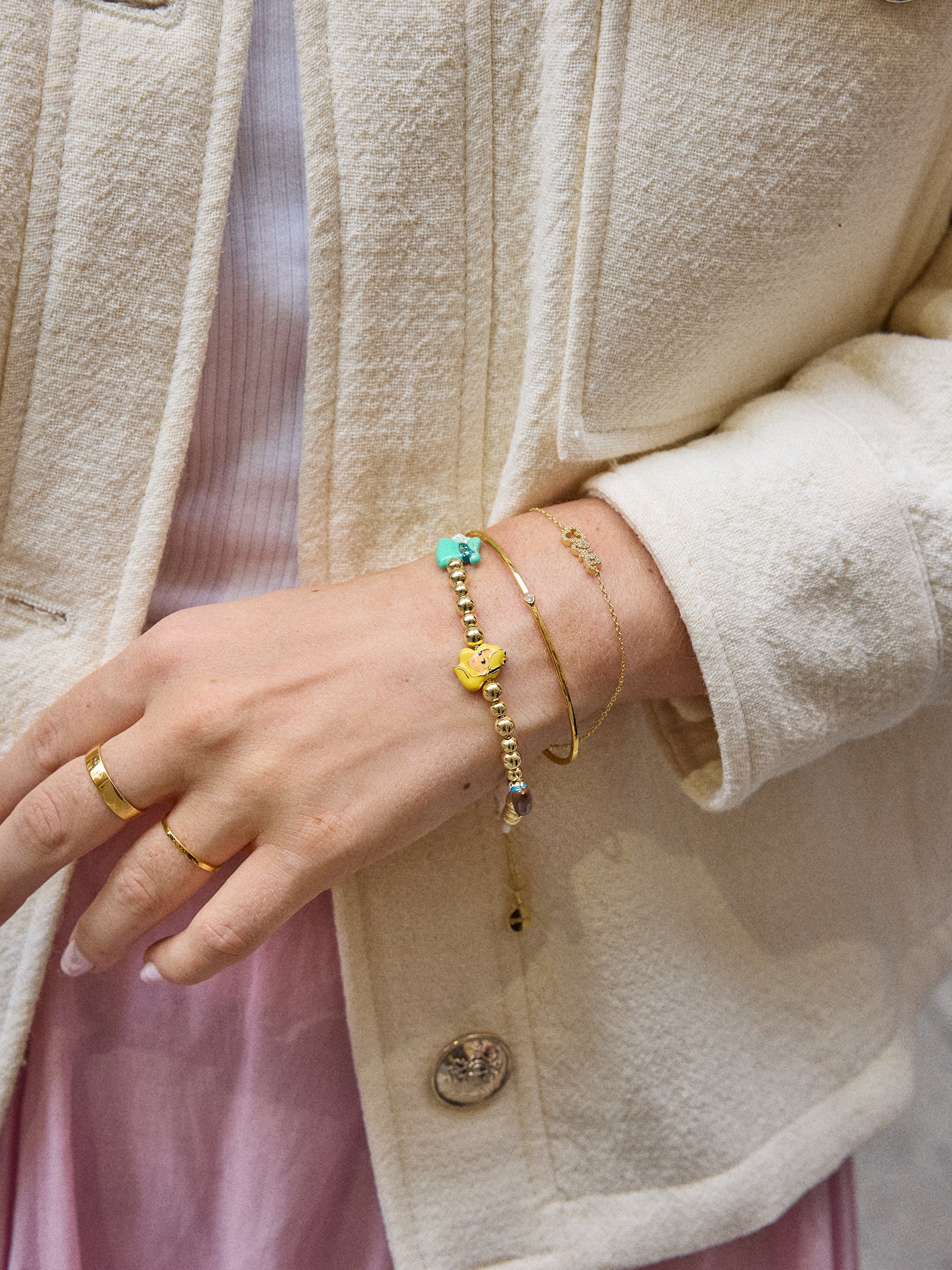 Disney Alice in Wonderland Pisa Charm Bracelet - Gold/Multi - Image 2