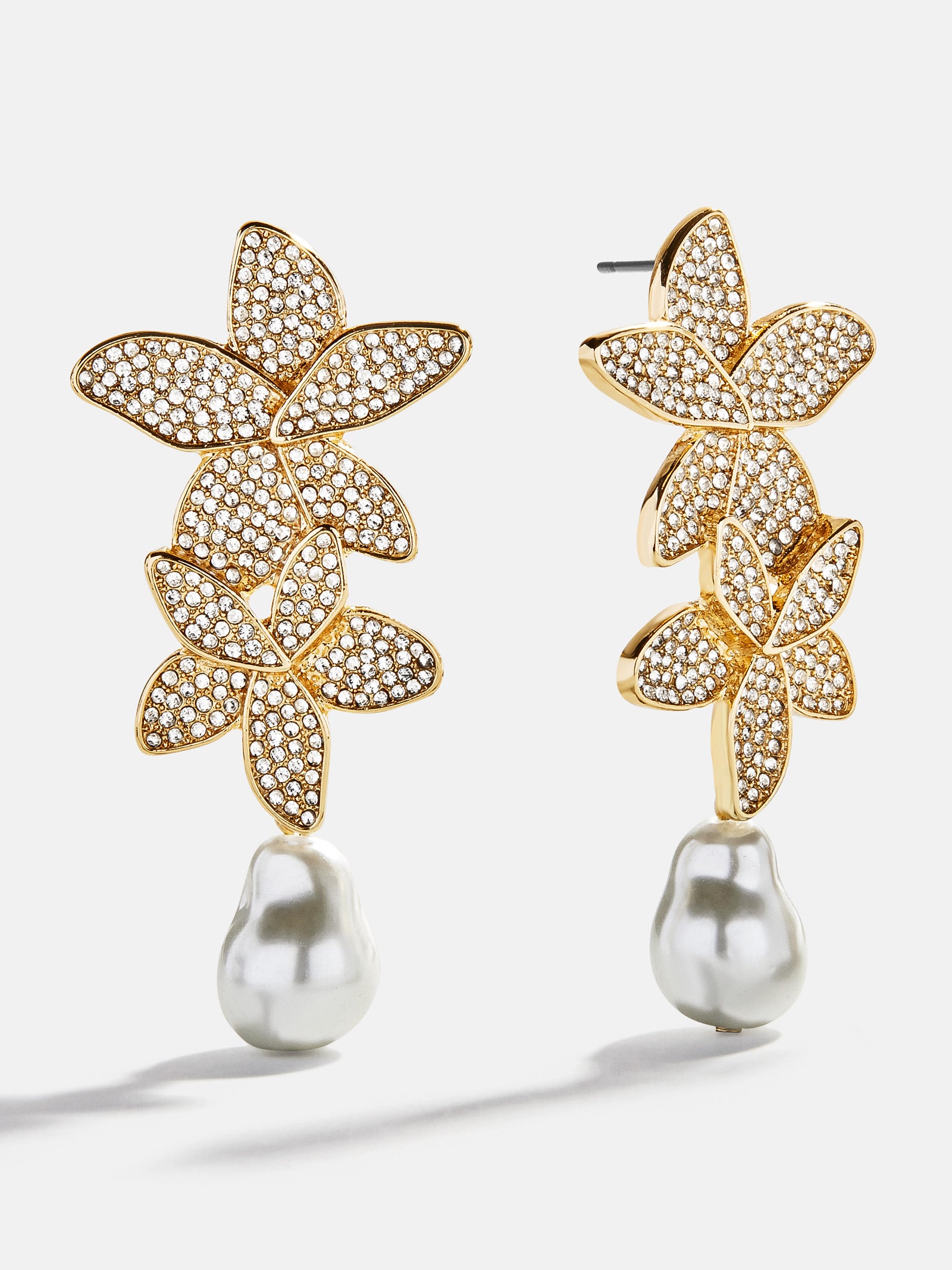 Marissa Floral Earrings - Gold/Pav??