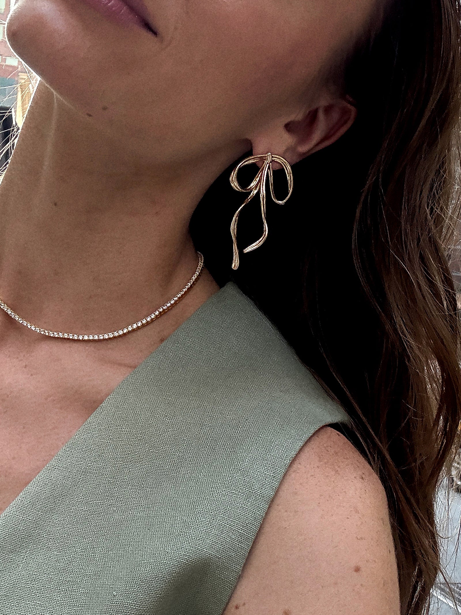 Louisa Bow Earrings - Gold - Image 2