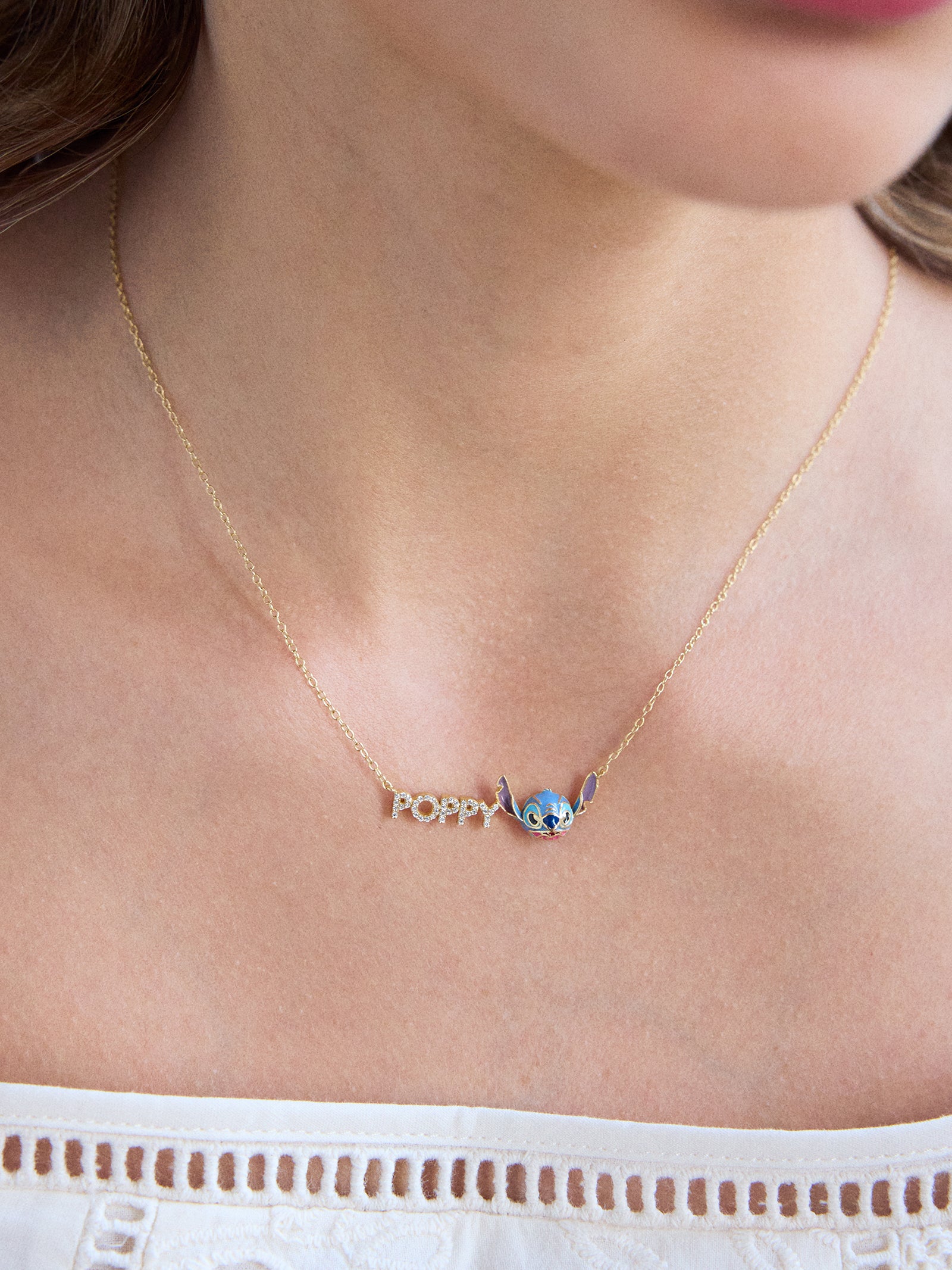 Disney Stitch Custom Nameplate Necklace - Mini Block - Image 2