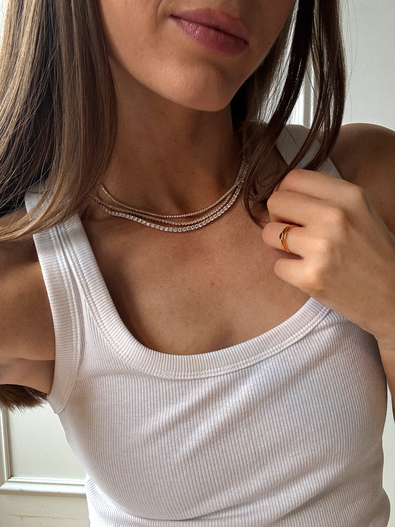 Billie 18K Gold Tennis Necklace - 18K Gold Plated Sterling Silver - Image 9