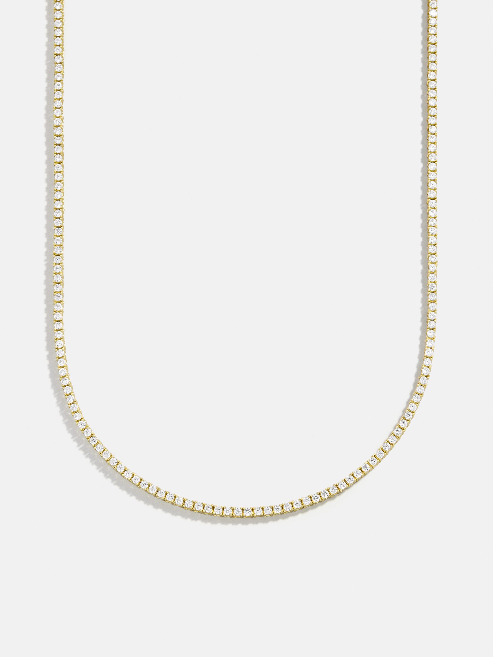 Billie Gold Tennis Necklace - Gold Plated Brass - Image 2