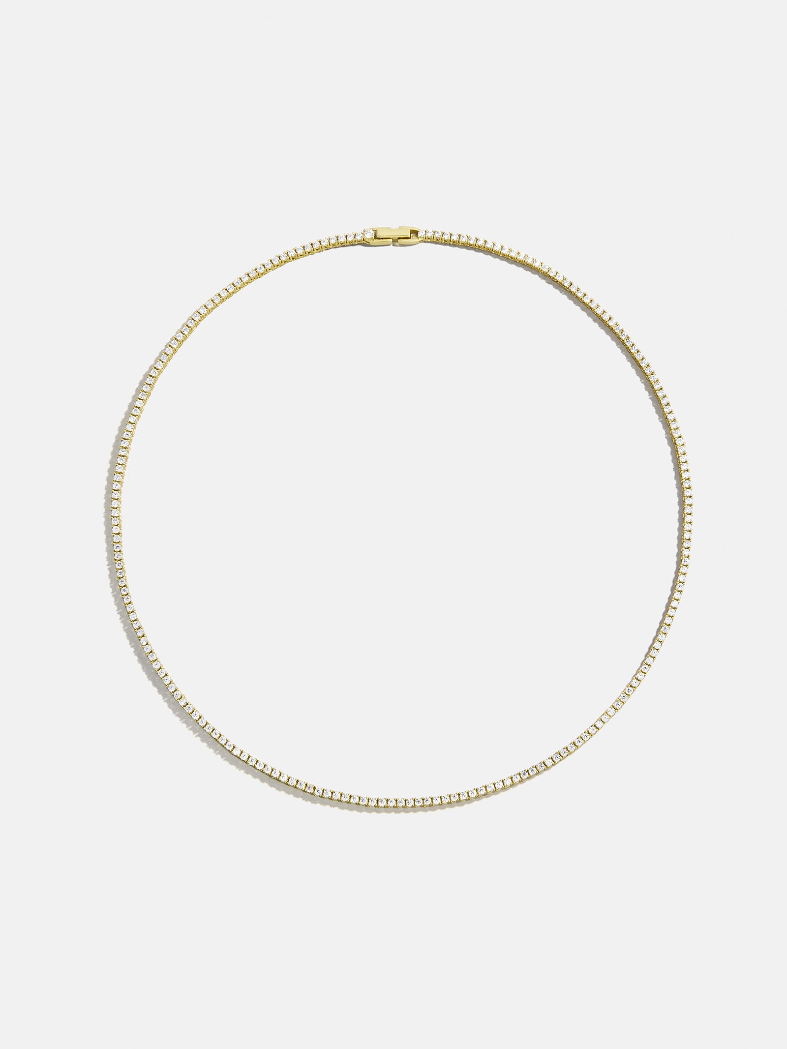 Billie Gold Tennis Necklace - Gold Plated Brass - Image 4