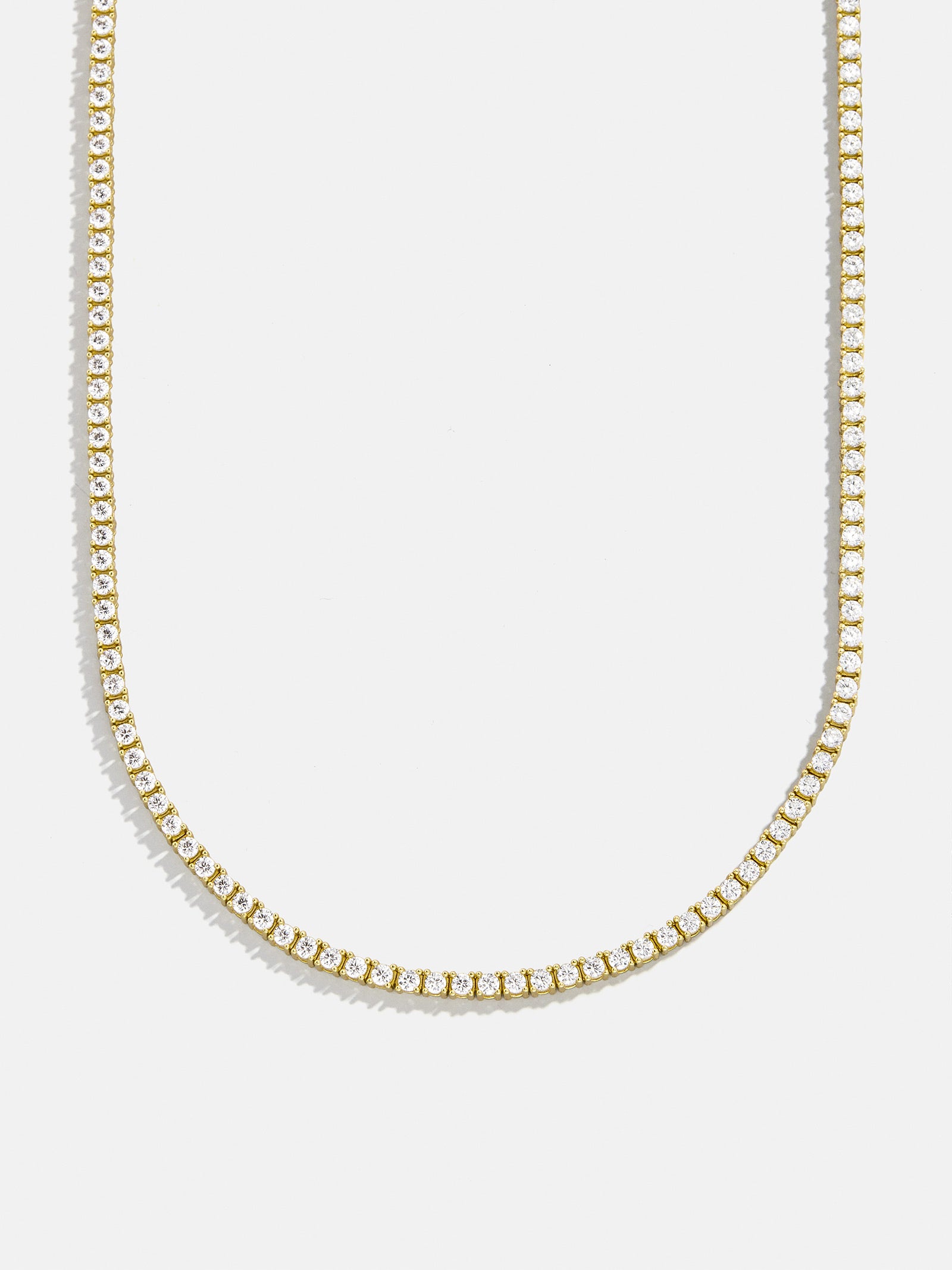 Billie Gold Tennis Necklace - Gold Plated Brass - Image 5