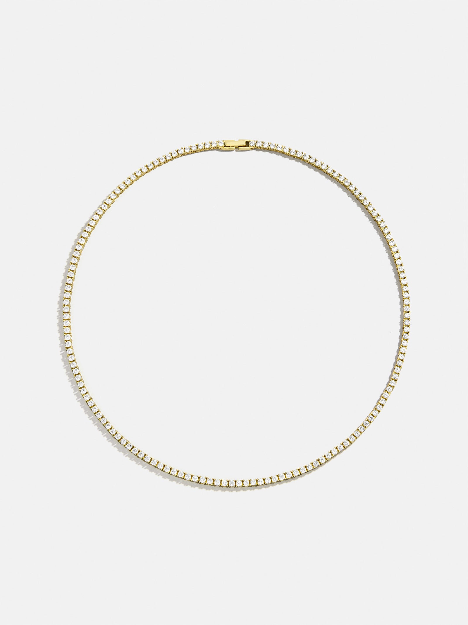 Billie Gold Tennis Necklace - Gold Plated Brass - Image 7