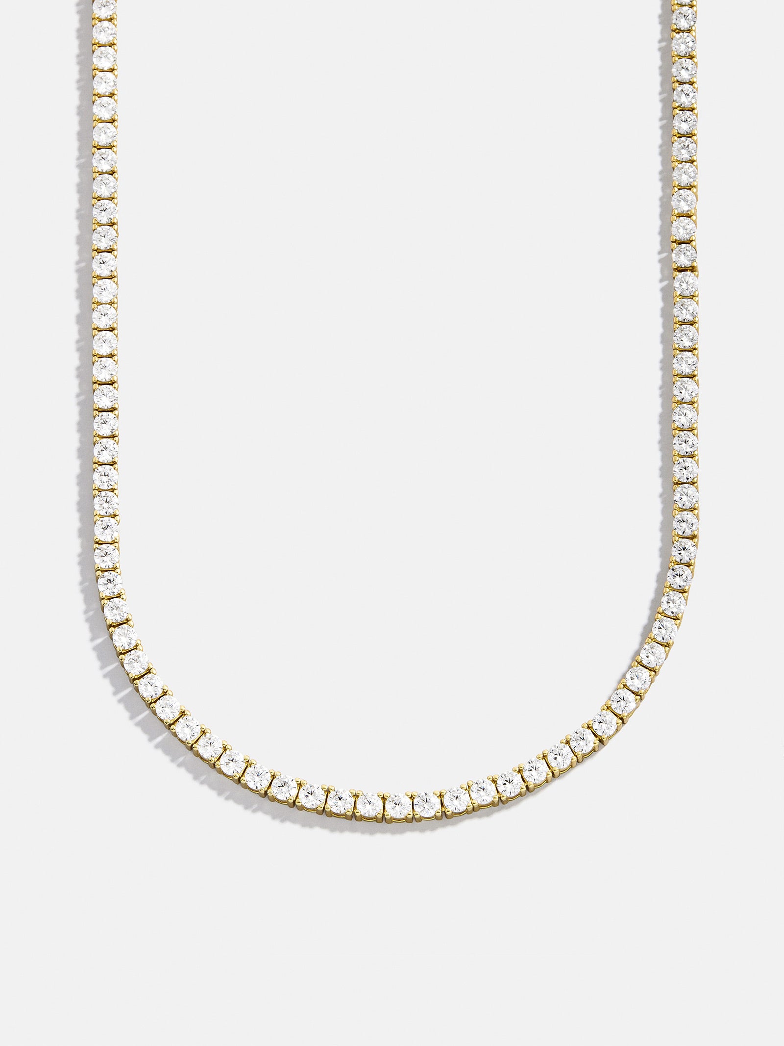 Billie Gold Tennis Necklace - Gold Plated Brass - Image 8
