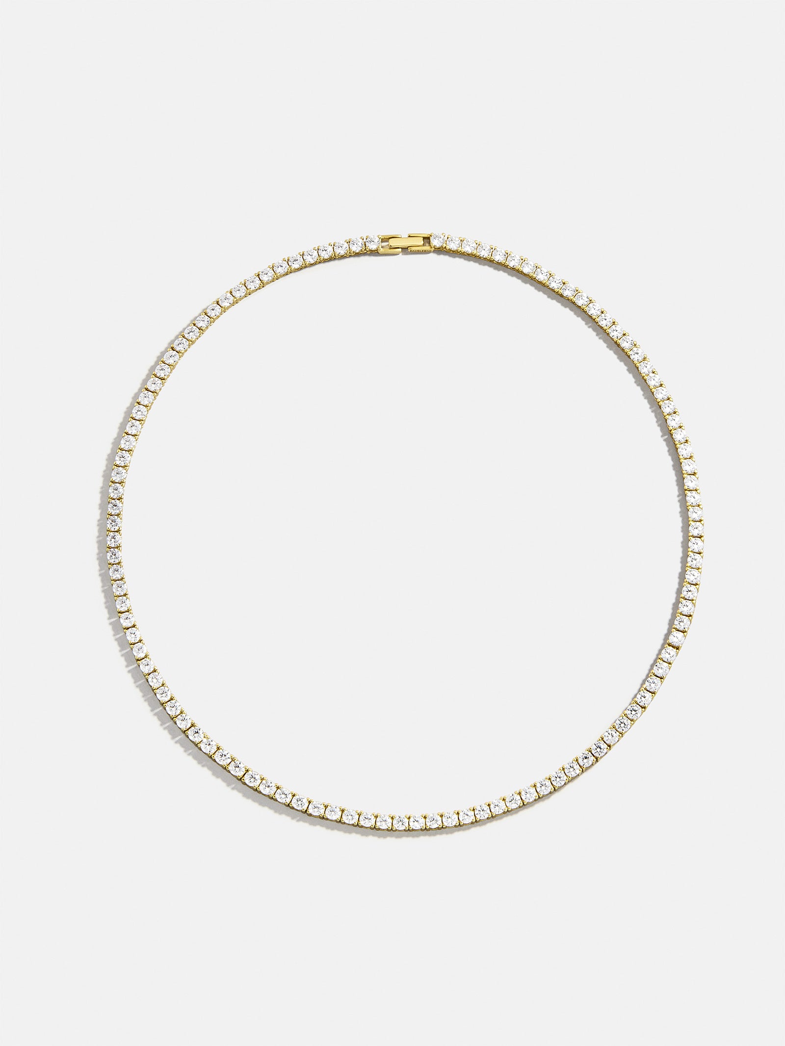 Billie Gold Tennis Necklace - Gold Plated Brass - Image 10
