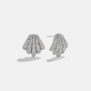 Raye Stud Earrings - Silver/Pav??