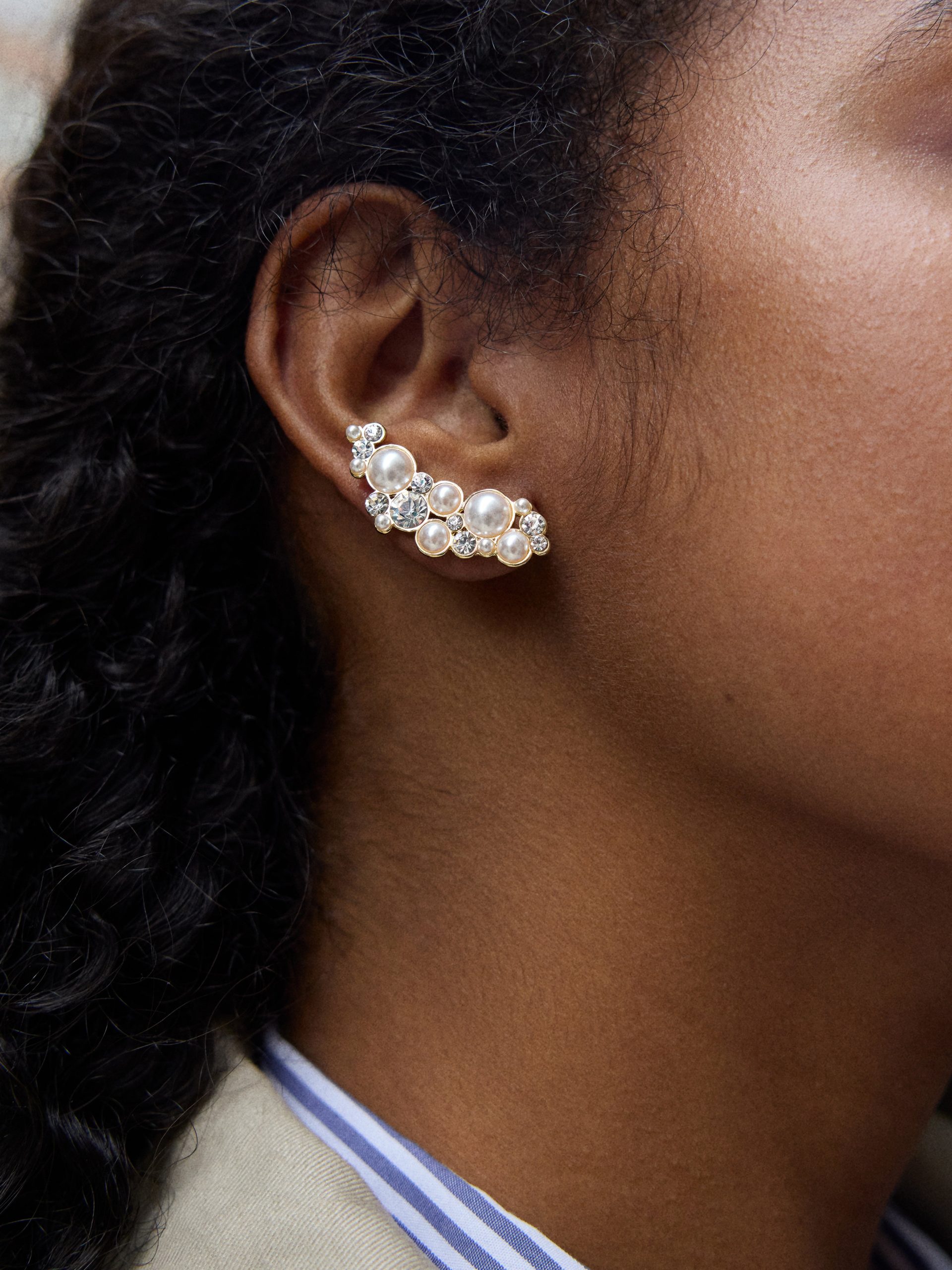 Gabbriette Crawler Earrings - Pearl - Image 2