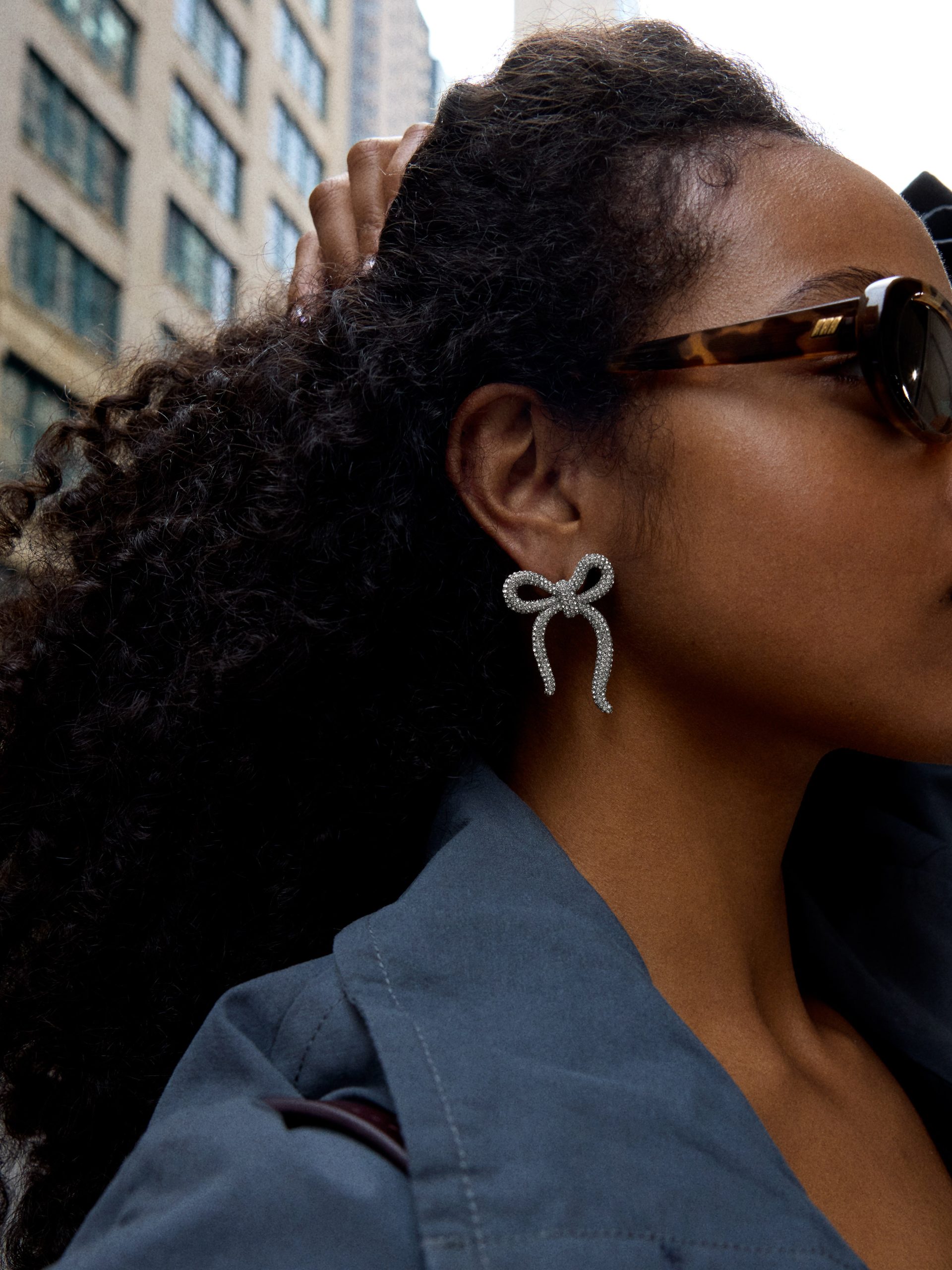 Suki Bow Earrings - Silver/Pav?? - Image 2