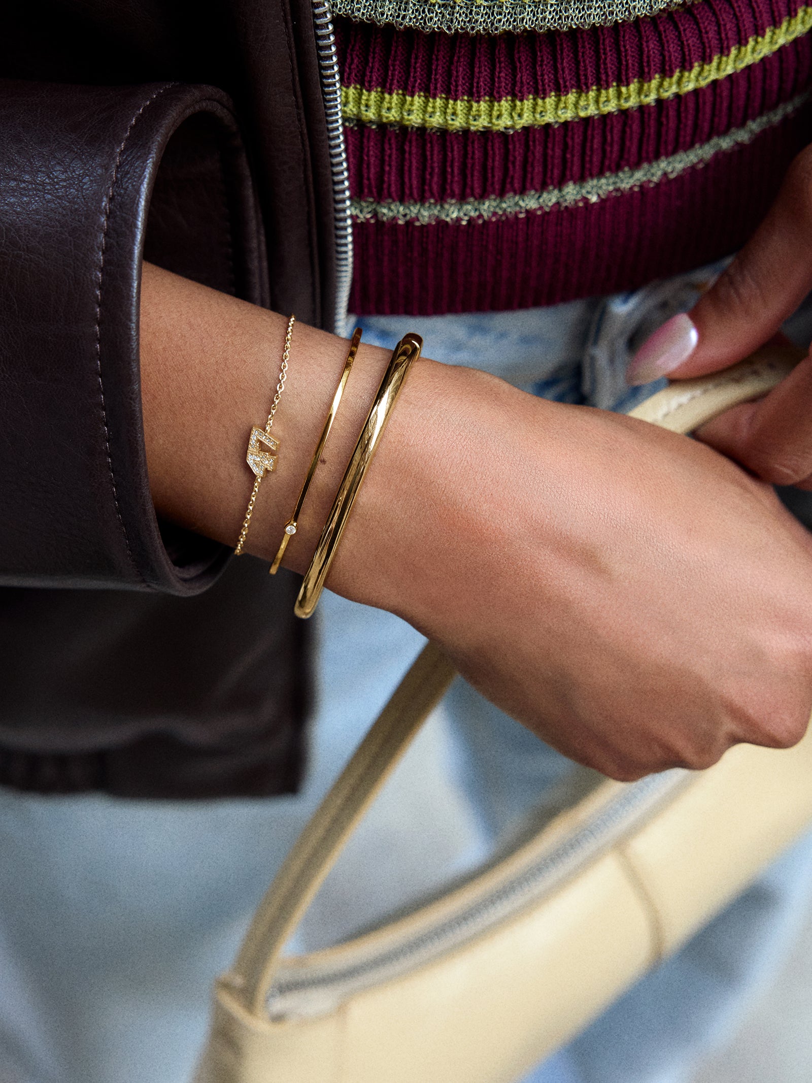 Varsity Number Custom Bracelet - One Gold Station - Image 4