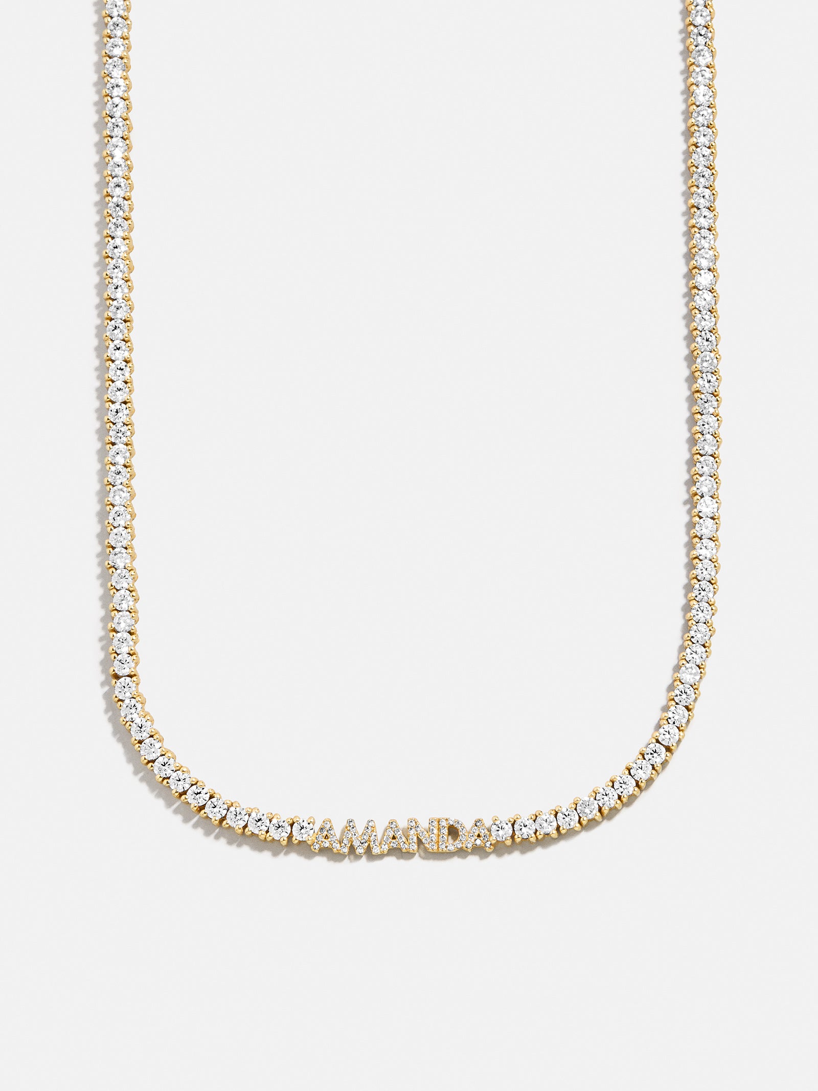 Billie 18K Gold Tennis Custom Nameplate Necklace - Mini Block