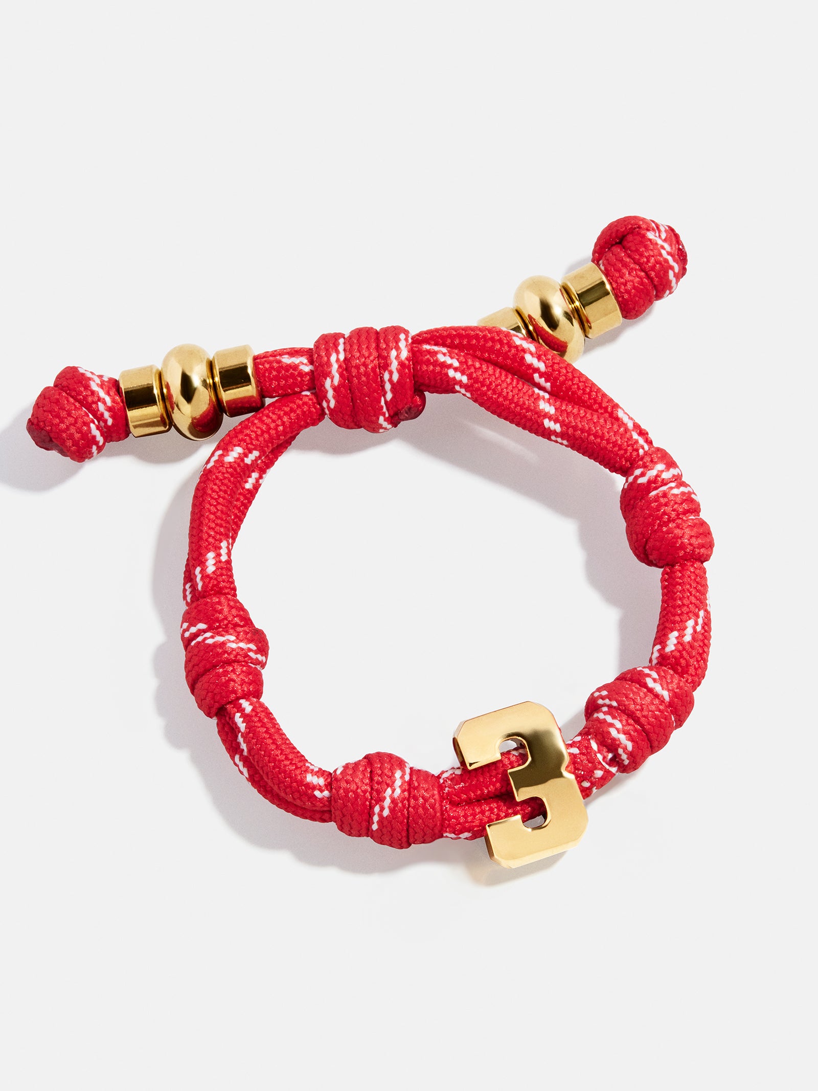 Knotty Varsity Number Custom Bracelet - Cherry Red Single Digit - Image 6