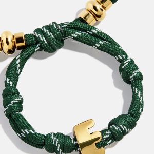 Knotty Initial Bracelet - Dark Green