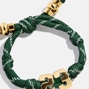 Knotty Varsity Number Custom Bracelet - Dark Green Double Digit