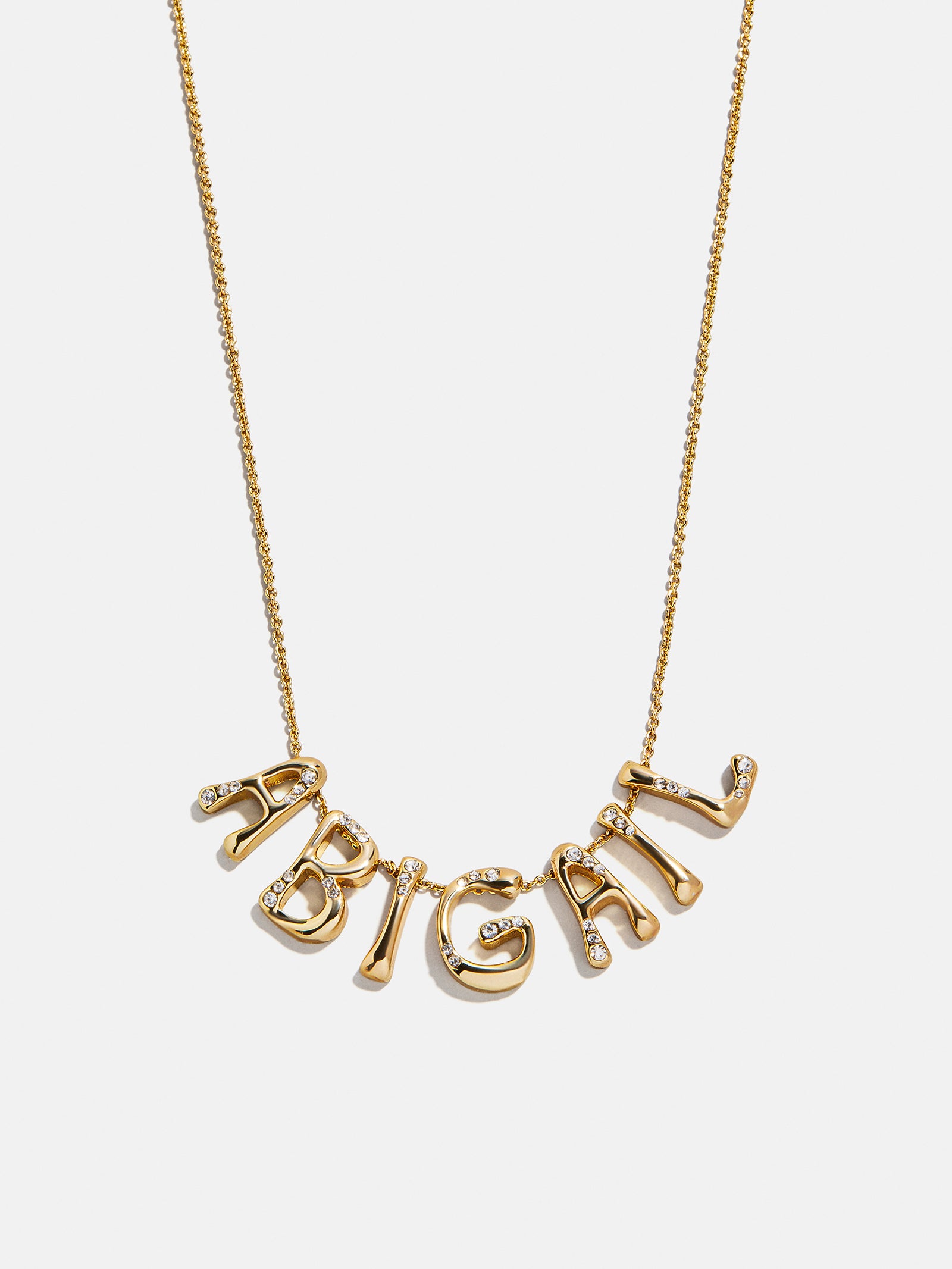 Organic Letter Custom Necklace - Gold/Pav??