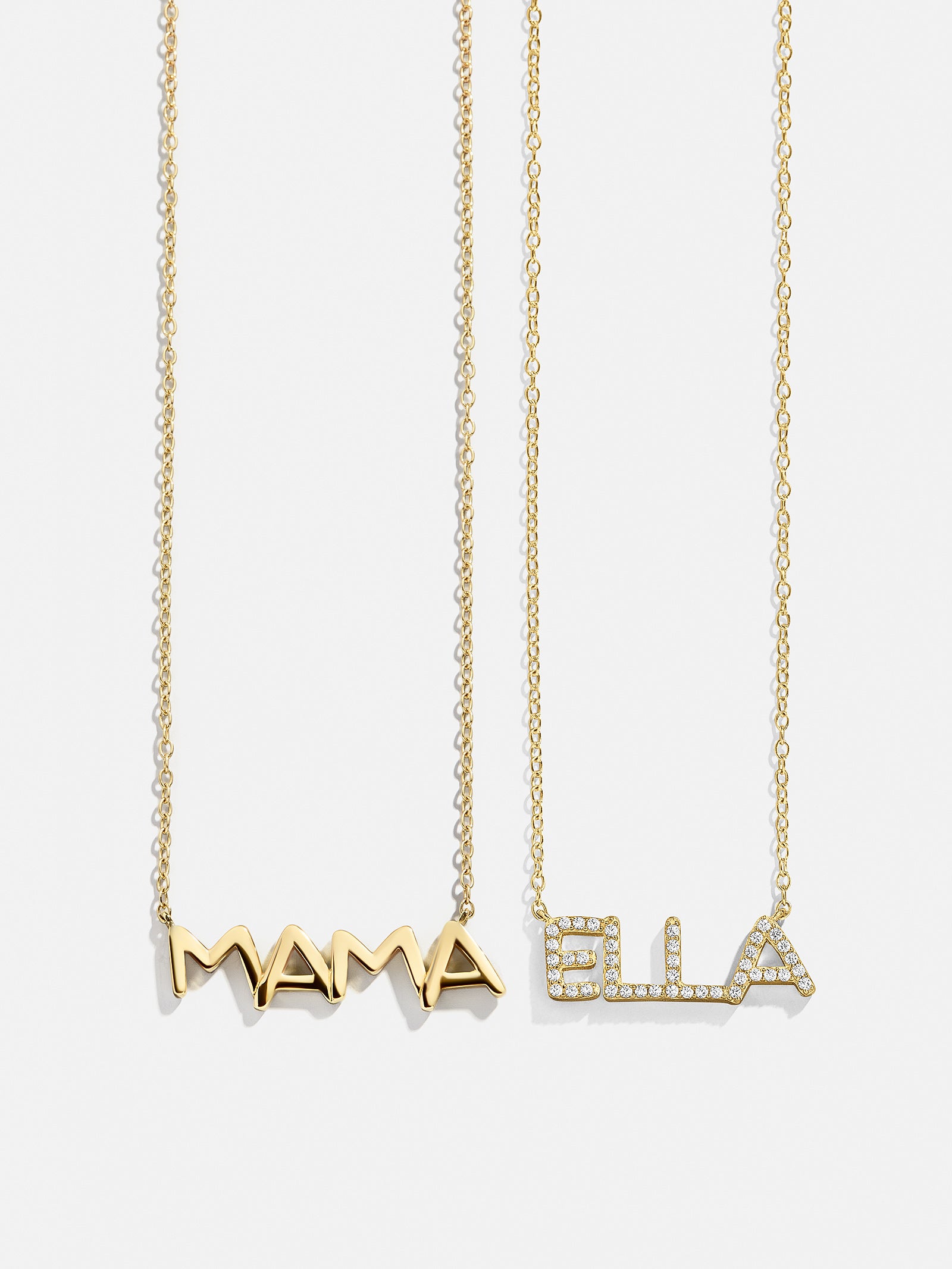 18K Gold Custom Nameplate Necklace - Organic