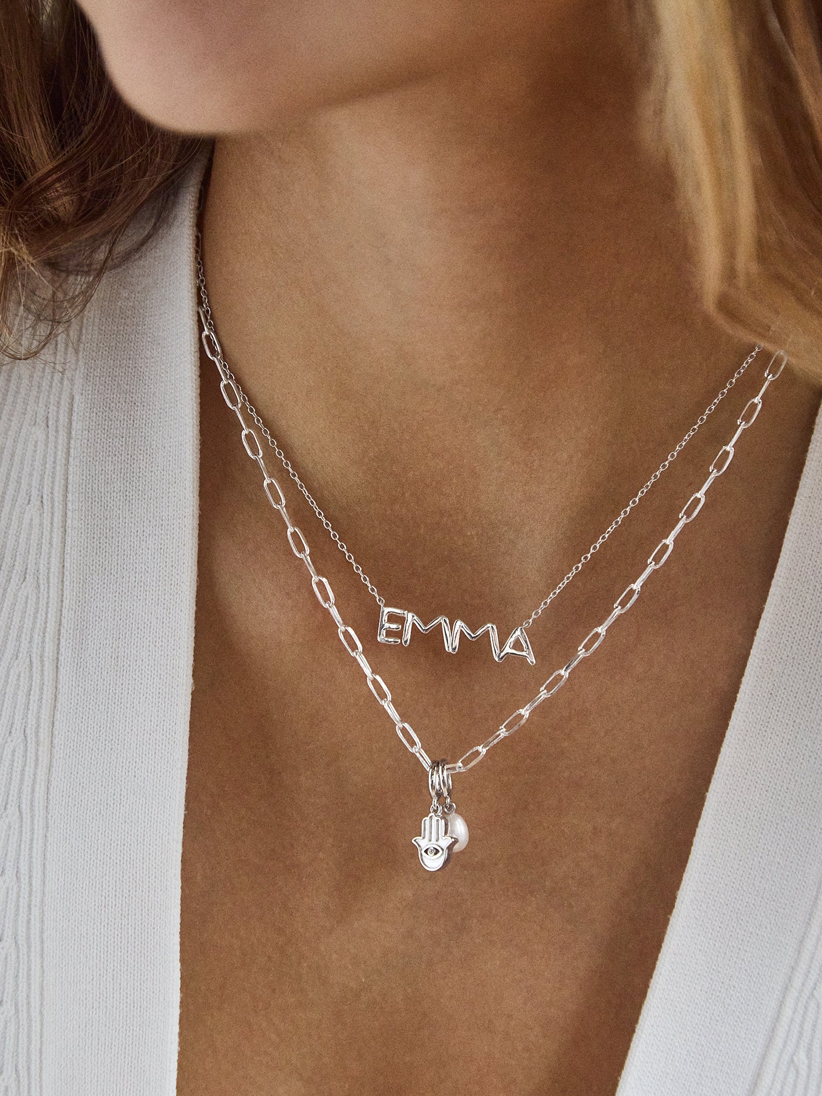 18K Gold Custom Nameplate Necklace - Organic - Image 8