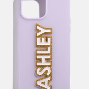 Block Font Custom iPhone Case - Lavender/White