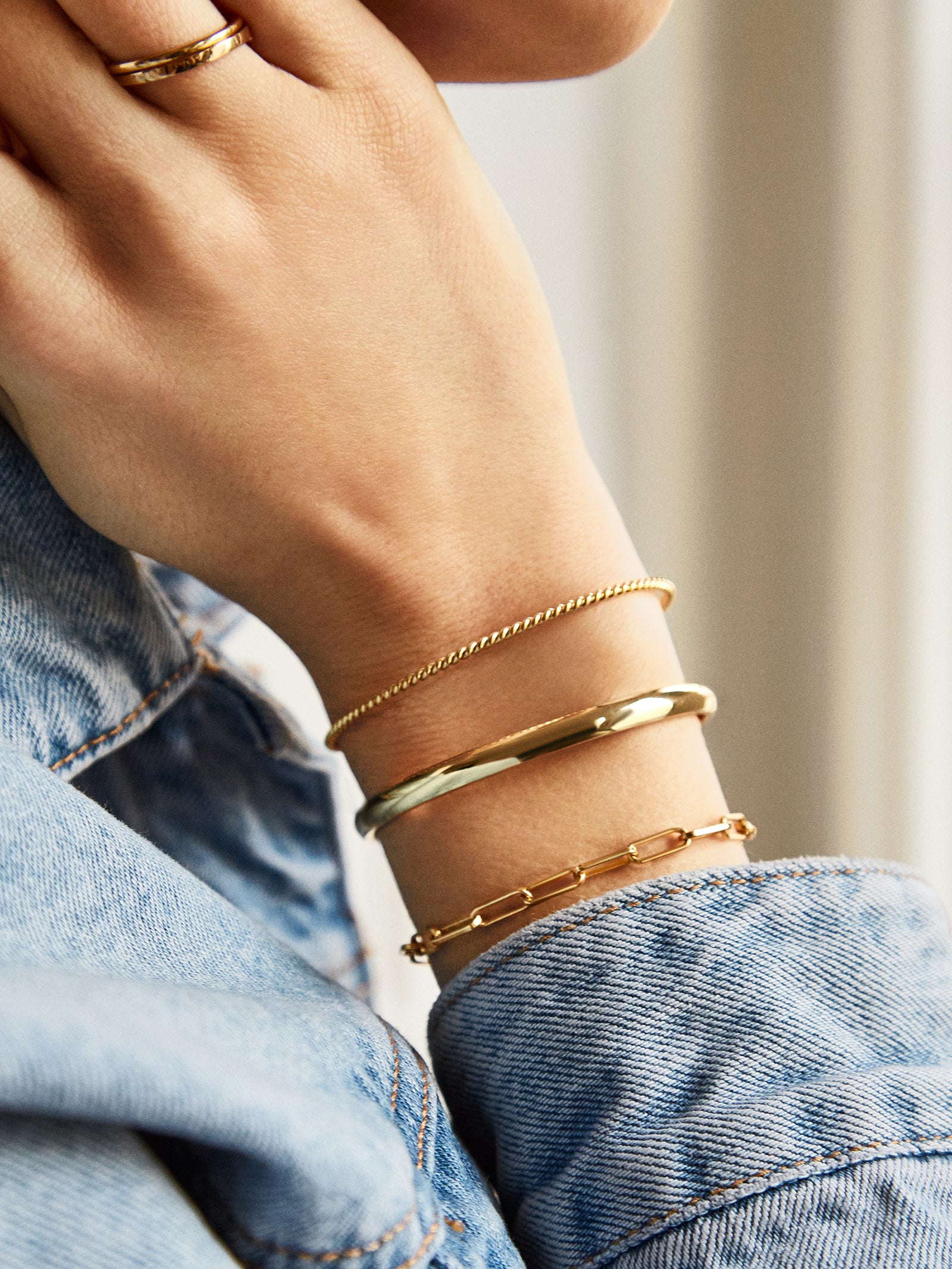 Small Hera Bracelet - Small Gold Plated Brass - Image 2
