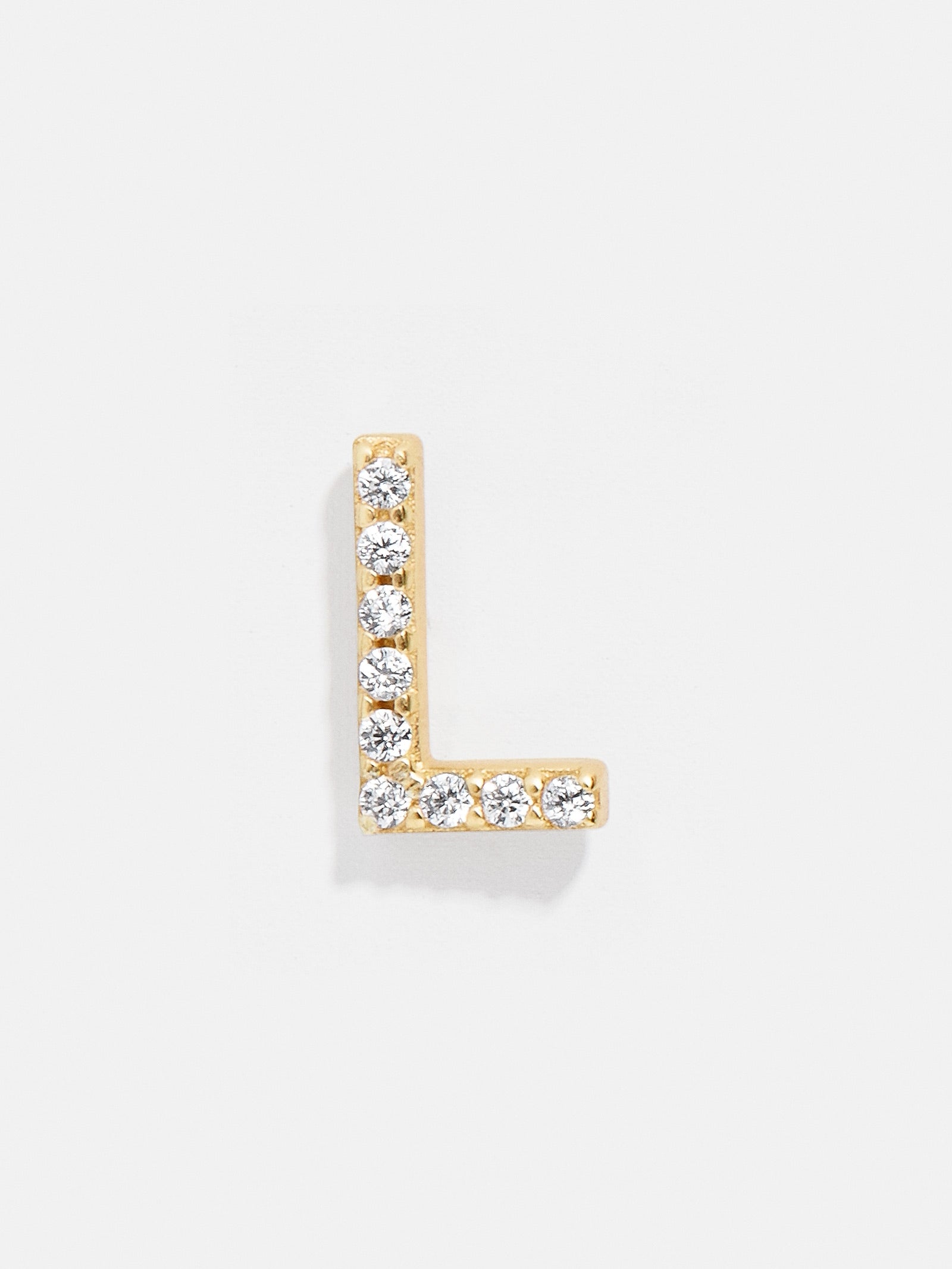 Single 18K Gold Initial Earring - Gold/Pav?? - Image 13