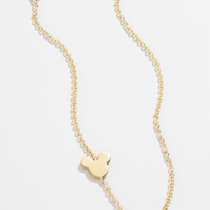 Mickey Mouse Disney 18K Gold & Cubic Zirconia Asymmetrical Necklace - Gold