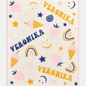 Sweet Tooth Kids' Custom Blanket - Orange/Pink/Blue