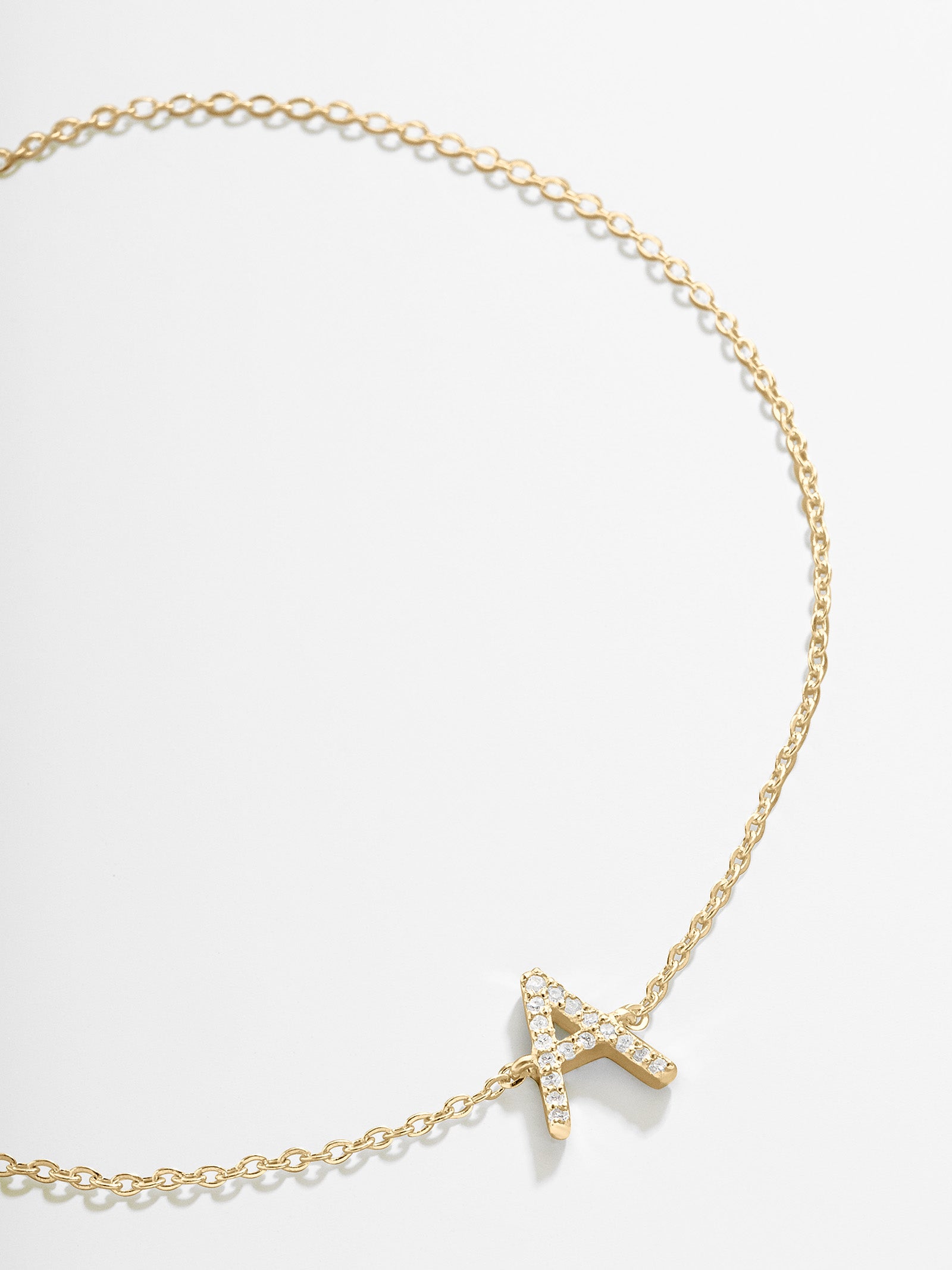 14K Gold & Diamond Initial Bracelet - Gold/Pav??