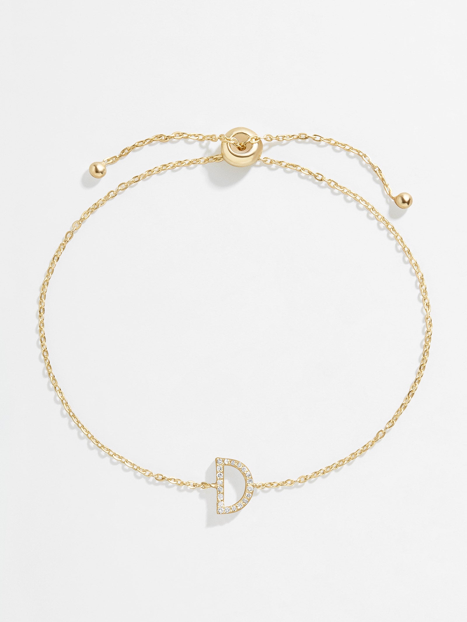 14K Gold & Diamond Initial Bracelet - Gold/Pav?? - Image 7