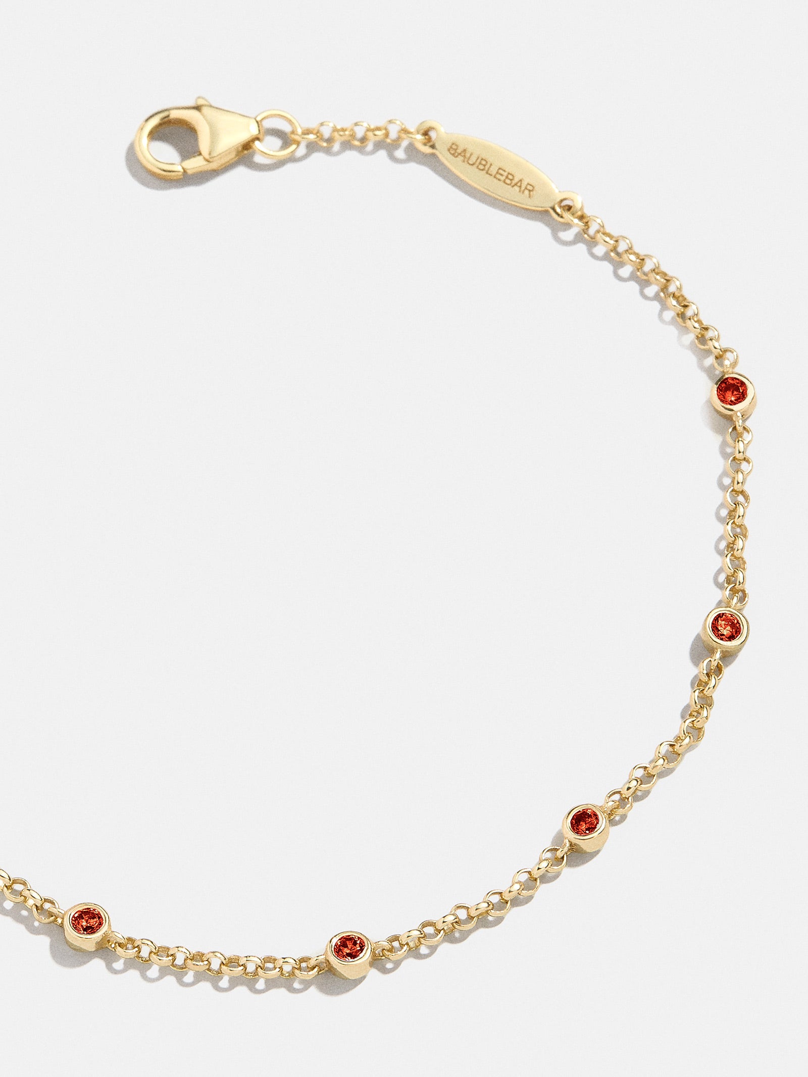 Yasmine 18K Gold Birthstone Bracelet - Garnet