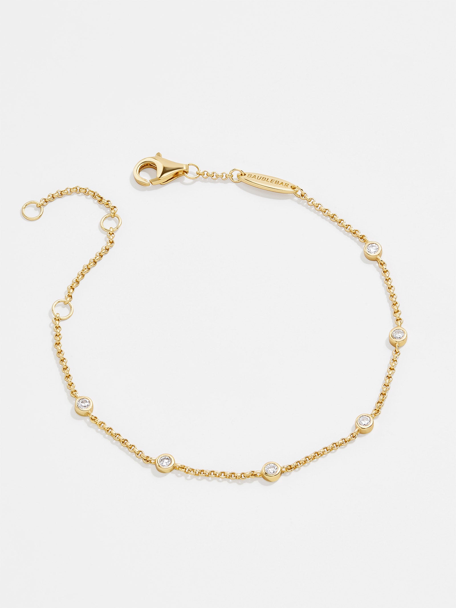 Yasmine 18K Gold Birthstone Bracelet - Crystal - Image 3