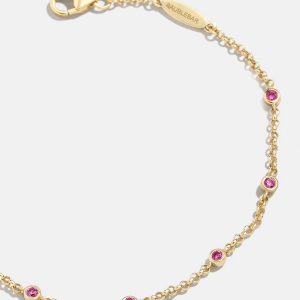Yasmine 18K Gold Birthstone Bracelet - Ruby