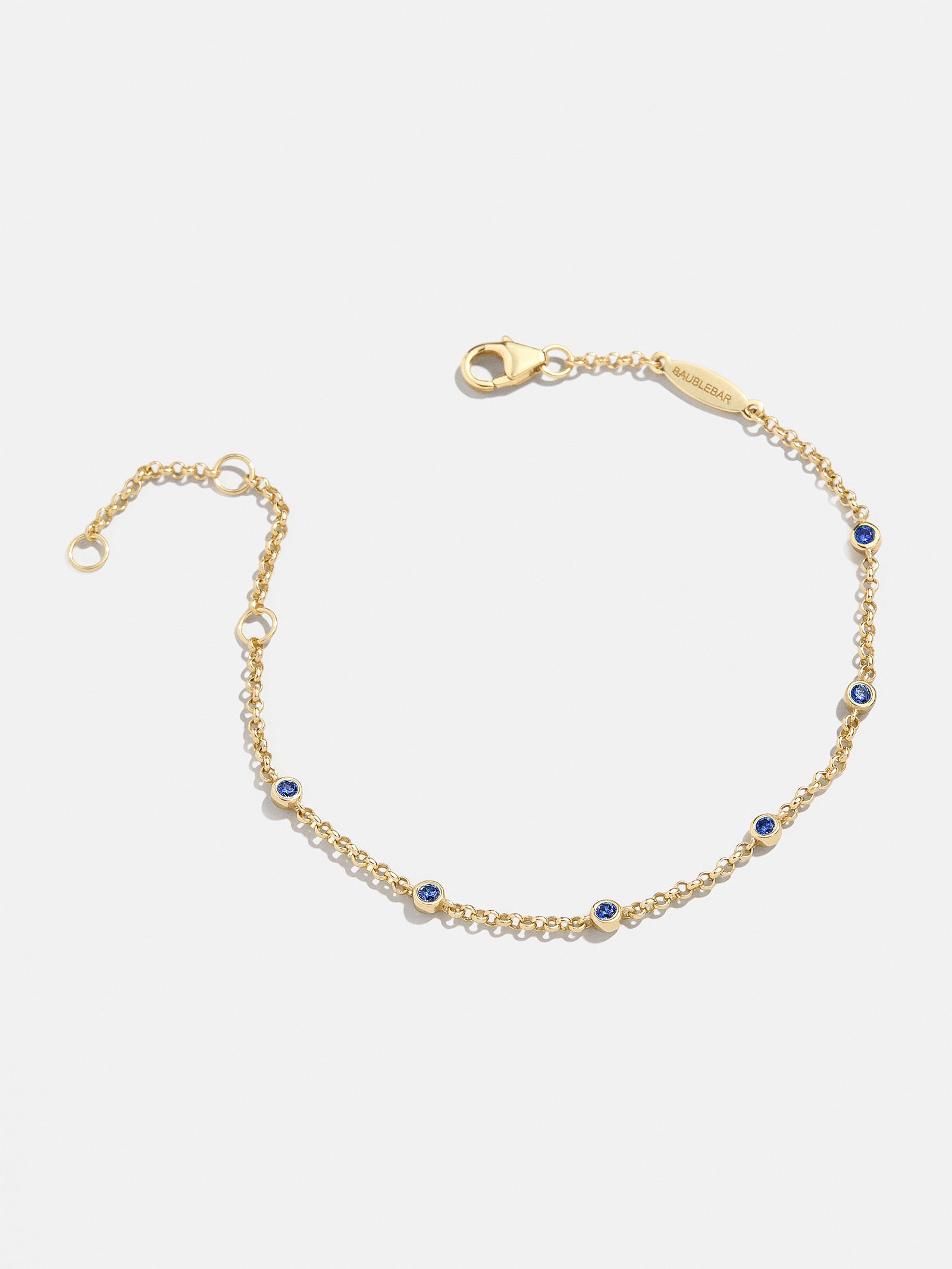 Yasmine 18K Gold Birthstone Bracelet - Sapphire - Image 3