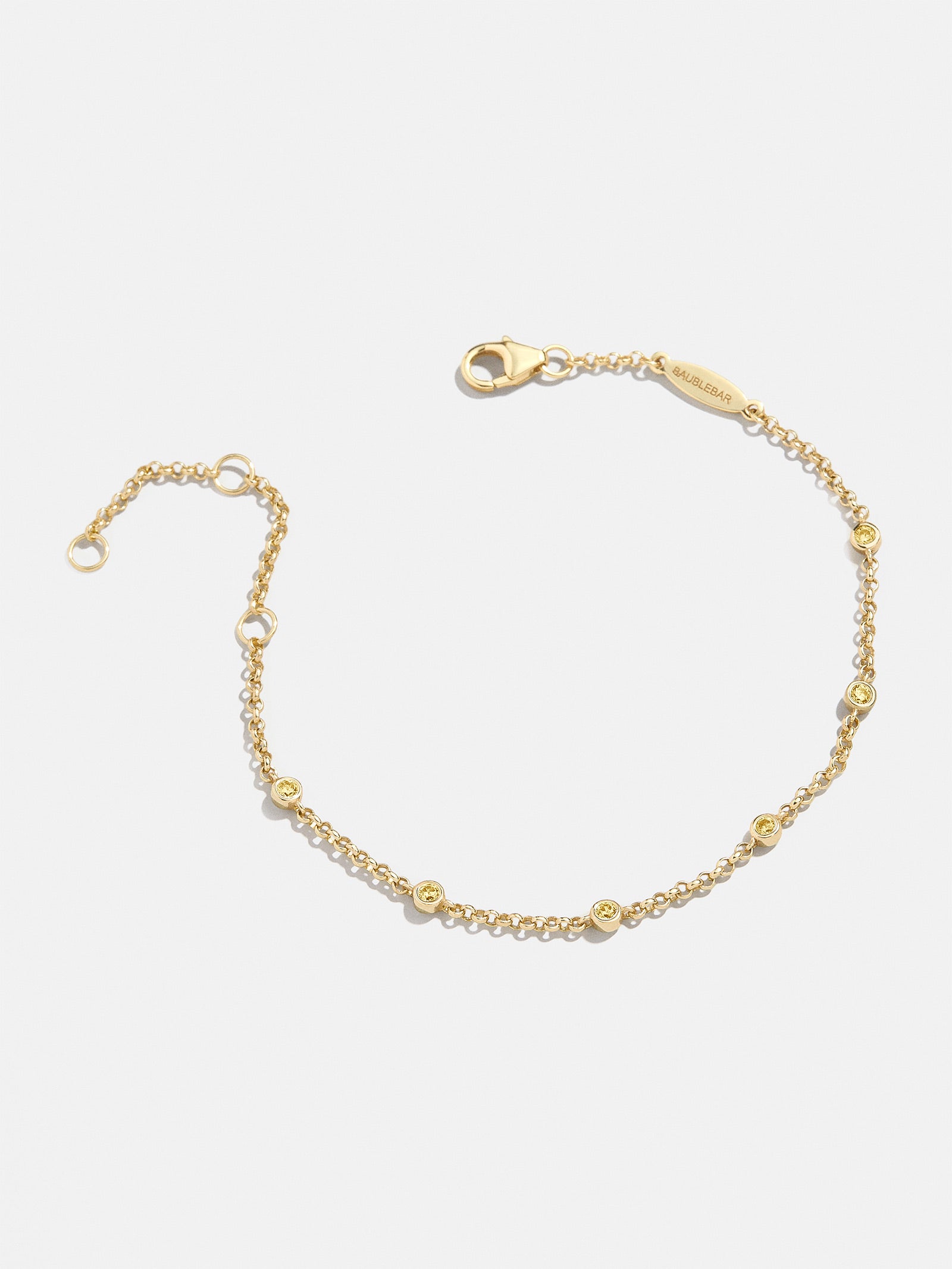 Yasmine 18K Gold Birthstone Bracelet - Topaz - Image 3