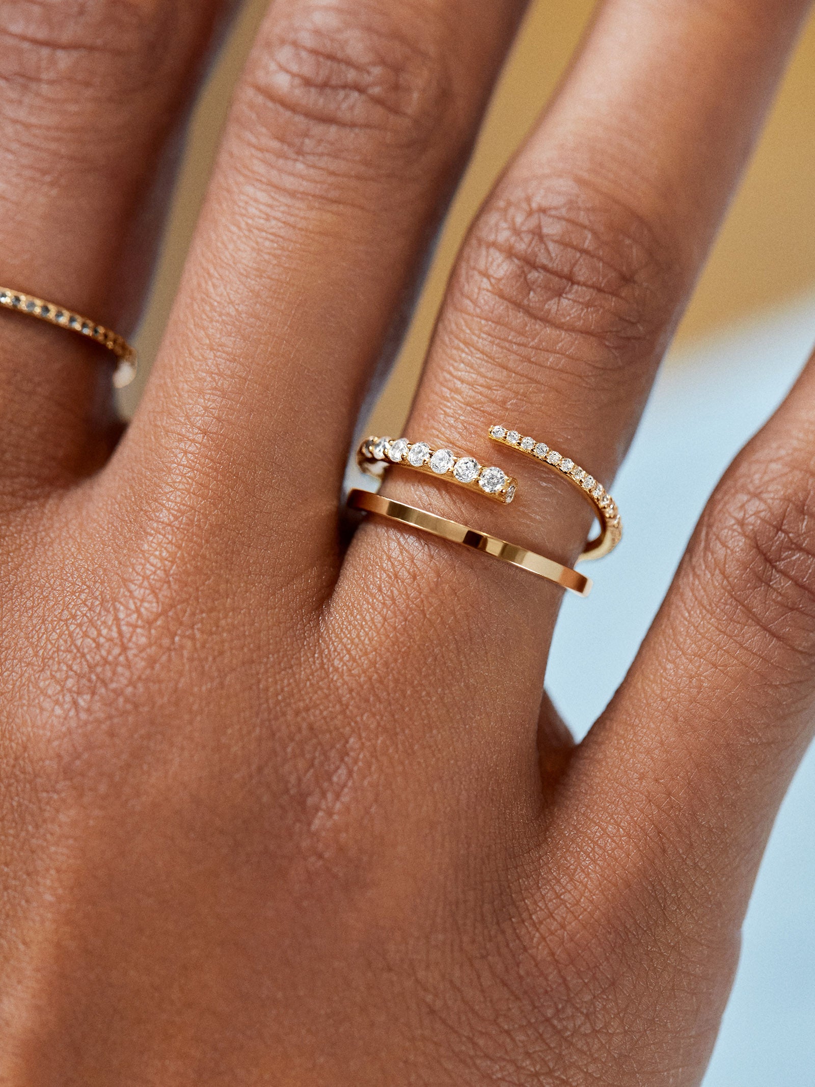 Nicole 18K Gold Ring - Gold/Pav?? - Image 2