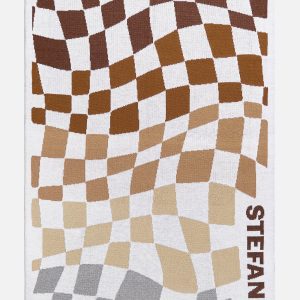 3D Check Custom Blanket - White/Brown